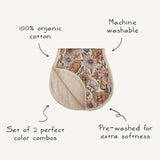 Mushie Organic Cotton Muslin Burp Cloth 2-Pack