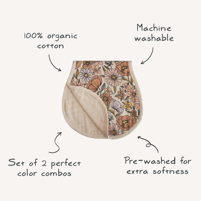 Mushie Organic Cotton Muslin Burp Cloth 2-Pack