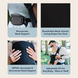 Colugo The Baby Carrier 2 | 4-Position Baby Carrier with UPF 50 Sunshade, Newborn to Toddler