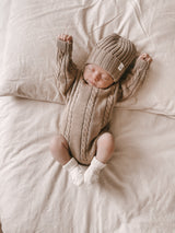 Cable Knit Romper - Acorn