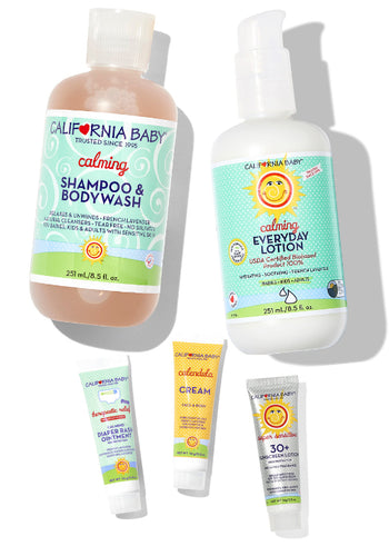 California Baby Calming Baby Gift Set – Lavender Skincare Essentials for Newborn & Sensitive Skin