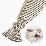 Charcoal Stripes Swaddle II swaddle blanket set with gray striped fabric and matching snuggle band