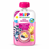HiPP Good Morning Fruit Puree Apples Blueberries Bananas with Muesli and Yogurt 120g (PL47022)