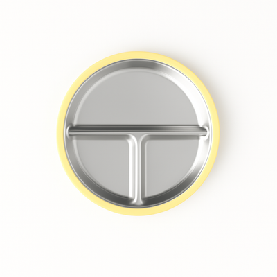 Stainless Steel Plate Set of 2 (Butter Yellow & Baby Blue)