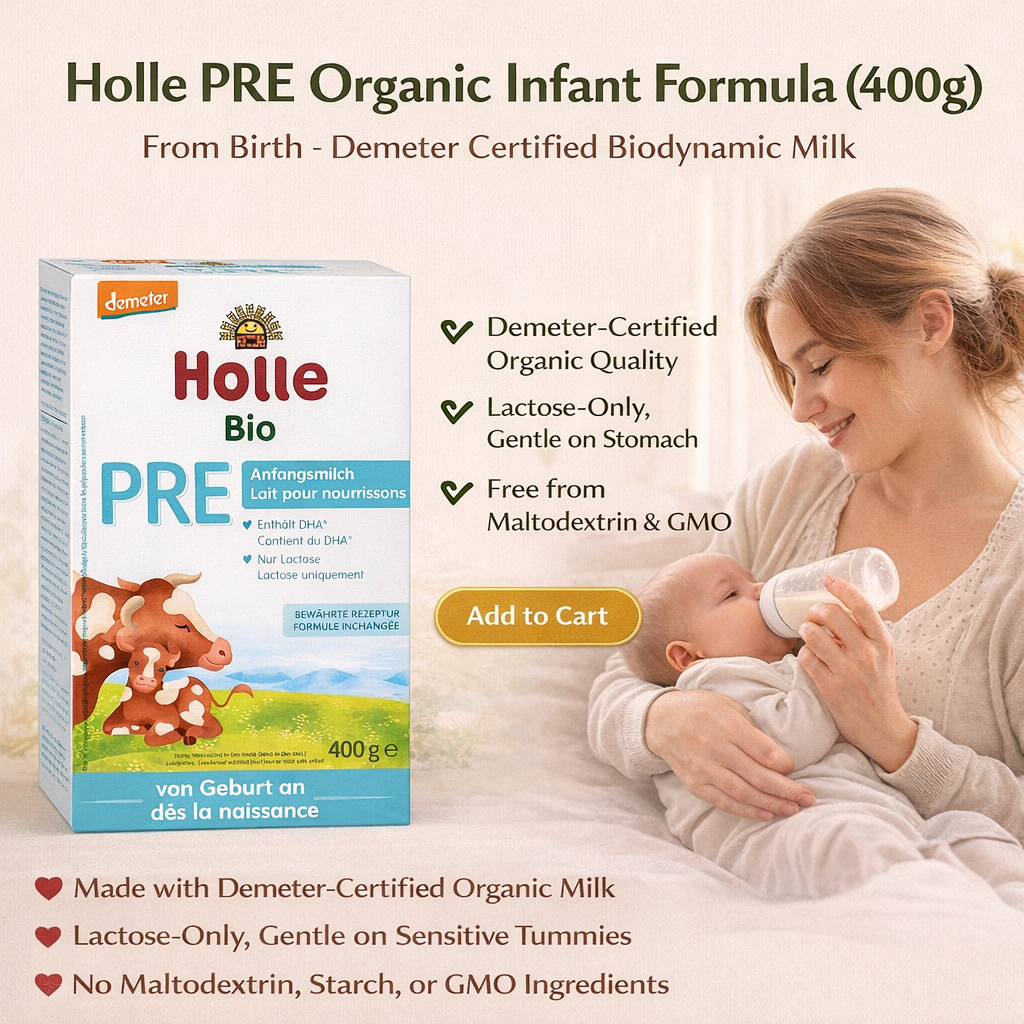 Holle PRE Organic Infant Formula 400g with DHA | Euromallusa