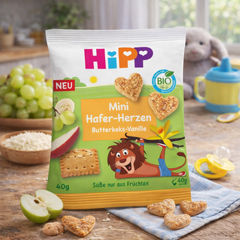 HiPP Mini Oat Hearts Butter Biscuit Vanilla 40g (DA31370)