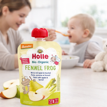 Holle Fennel Frog – Pouch Pear With Apple & Fennel 100 g