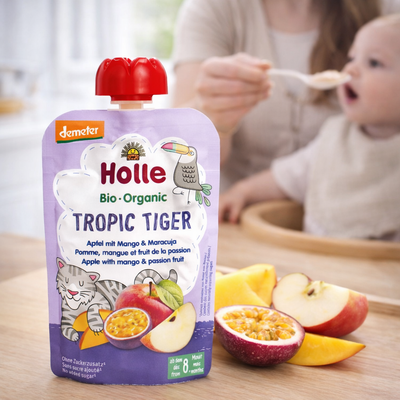 Holle Tropic Tiger – Pouch Apple With Mango & Passion Fruit 100 g