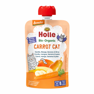Holle Carrot Cat – Pouch Carrot, Mango, Banana & Pear 100 G (151204)