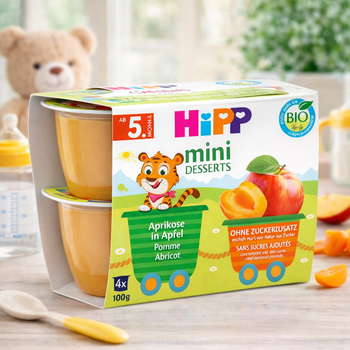 HiPP Mini Desserts in a Cup Apricot in Apple (4x100g) (5816-03)