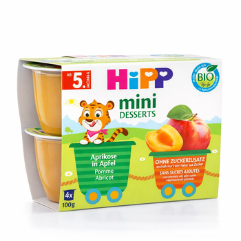 HiPP Mini Desserts in a Cup Apricot in Apple (4x100g) (5816-03)
