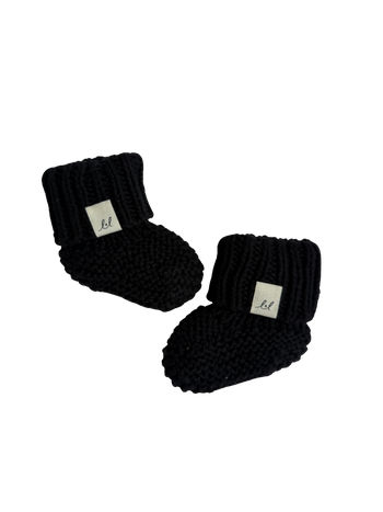 Organic Cotton Baby Booties - Midnight