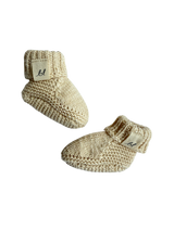 Organic Cotton Baby Booties - French Cream