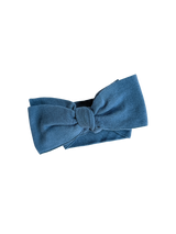 Classic Bow Headband - Denim Blue