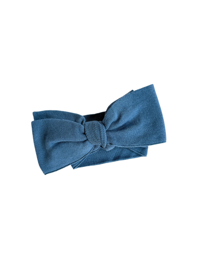 Classic Bow Headband - Denim Blue
