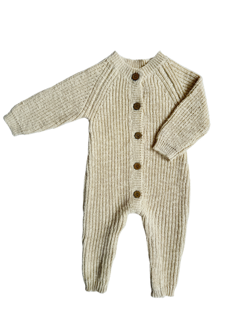 Classic Chunky Knit Jumpsuit - French Cream