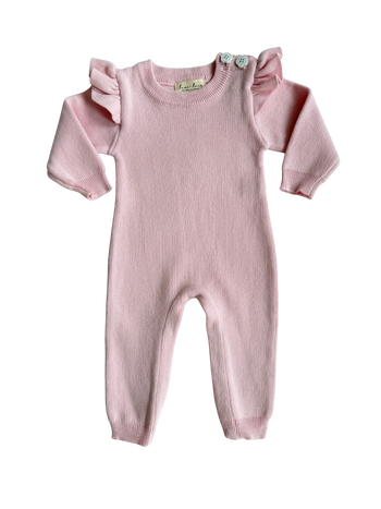 Ruffle Shoulder Organic Cotton Jumpsuit – Timeless Charm for Every Occasion