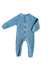 Classic Chunky Knit Jumpsuit - Powder Blue
