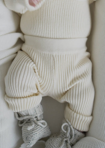 Luna + Luca Baby Rib Leggings - Cream