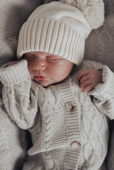 Mixed Knit Baby Jumpsuit