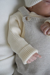 Natural Knit Baby Overalls