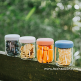 Haakaa Sealed Glass Storage Jars Set – 4 x 7oz (200ml) Borosilicate with Silicone Lids