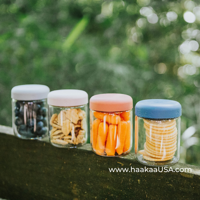 Haakaa Sealed Glass Storage Jars Set – 4 x 7oz (200ml) Borosilicate with Silicone Lids