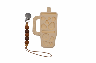 Tumbler Teether with Silicone Pacifier Clip