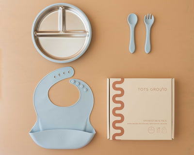 Stainless Steel Baby Feeding Set 6+ Months - Mocha Mousse