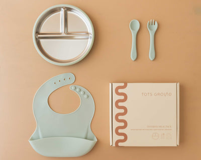 Stainless Steel Baby Feeding Set 6+ Months - Baby Blue