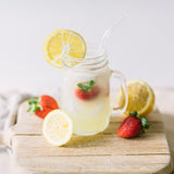 Mason Bottle Glass Straws, 4 Pack