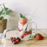 Mason Bottle Glass Straws, 4 Pack