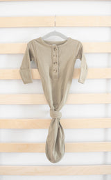 Baby Organic Knotted Gown + Top Knot Hat - Sage