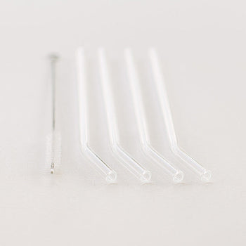 Mason Bottle Glass Straws, 4 Pack