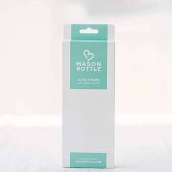 Mason Bottle Glass Straws, 4 Pack