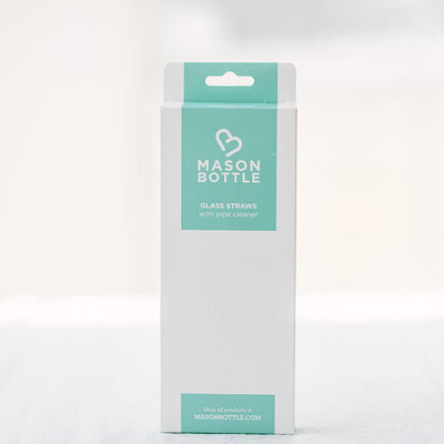 Mason Bottle Glass Straws, 4 Pack