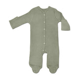 Apple Park Waffle Footie - Olive Green