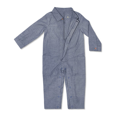 Apple Park Chambray Long-Sleeve Jumpsuit