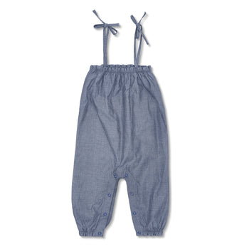 Apple Park Tie Shoulder Jumpsuit - Chambray