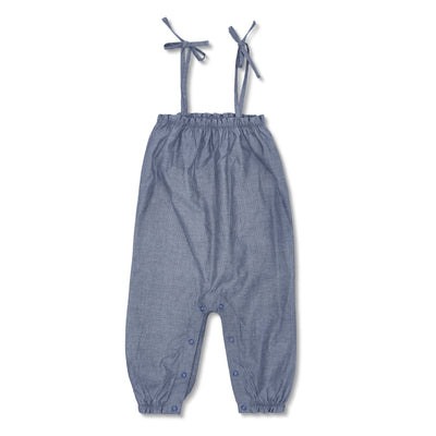 Apple Park Tie Shoulder Jumpsuit - Chambray