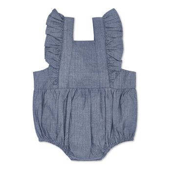 Apple Park Flutter Sleeve Romper - Chambray