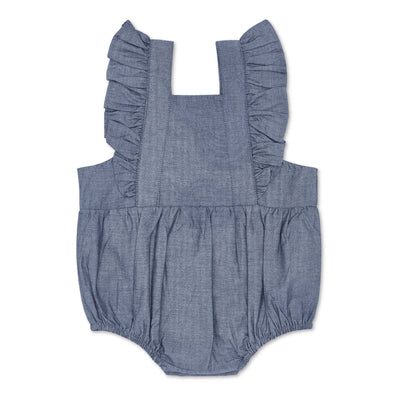 Apple Park Flutter Sleeve Romper - Chambray