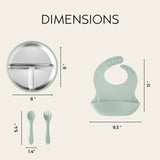 Stainless Steel Baby Feeding Set 6+ Months- Sage Green