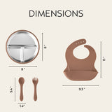 Stainless Steel Baby Feeding Set 6+ Months - Mocha Mousse