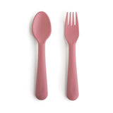 Mushie Dinnerware Fork and Spoon Set – Non-Toxic Baby Utensils