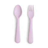 Mushie Dinnerware Fork and Spoon Set – Non-Toxic Baby Utensils