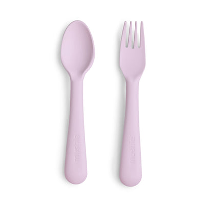 Mushie Dinnerware Fork and Spoon Set – Non-Toxic Baby Utensils
