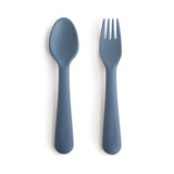Mushie Dinnerware Fork and Spoon Set – Non-Toxic Baby Utensils