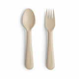 Mushie Dinnerware Fork and Spoon Set – Non-Toxic Baby Utensils