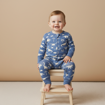 Makemake Organics Organic 2-Way Zip Romper - Dino